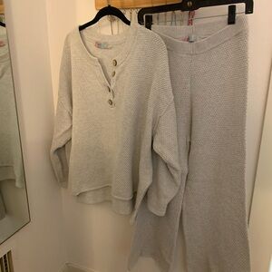 Free People Cozy Knit Sweater and Pants Set